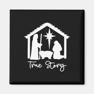 Christliche religiöse Weihnachts-Krippenszene True Magnet