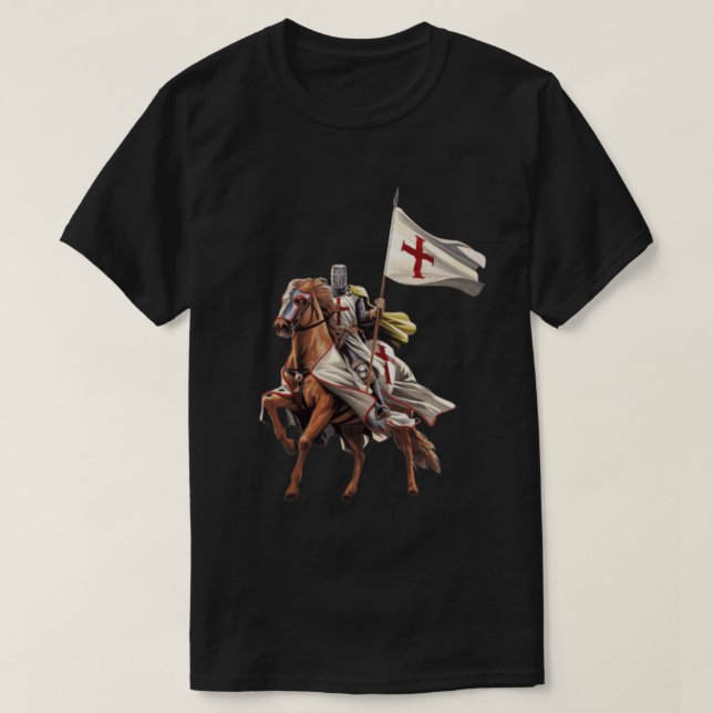 Christliche Ritter, Templar Ritter T - Shirt (Design vorne)