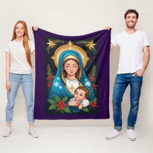 Christliche römisch-katholische Jungfrau Maria Wei Fleecedecke