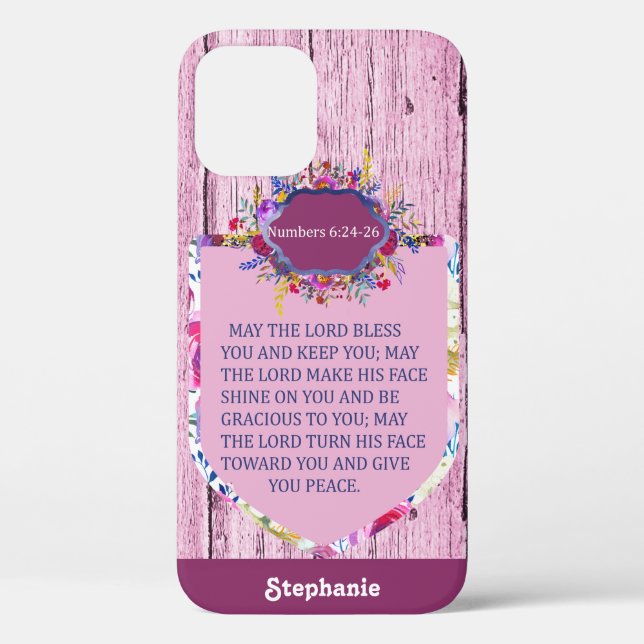 Christliche Rosa Blütenbibel Case-Mate iPhone Hülle (Rückseite)