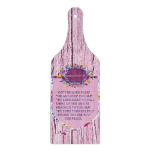 Christliche Rosa Blütenbibel Schneidebrett