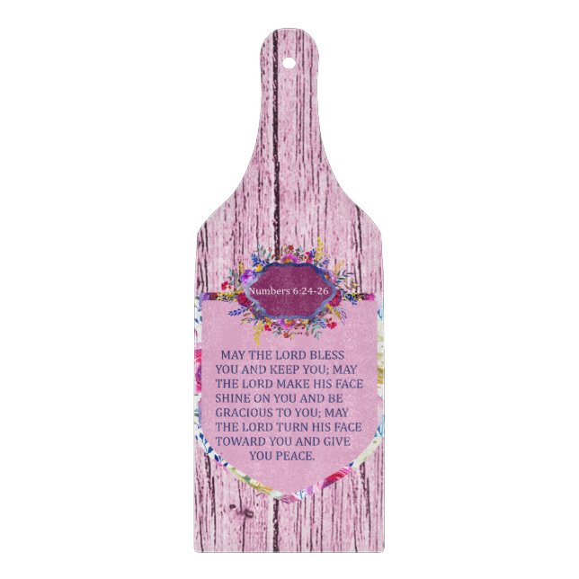 Christliche Rosa Blütenbibel Schneidebrett (Vorderseite)