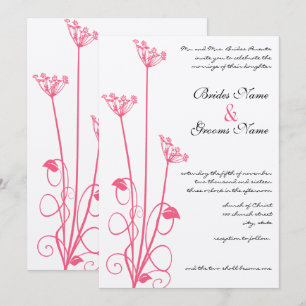Christliche rosa Wildblumen-Hochzeitseinladung Einladung