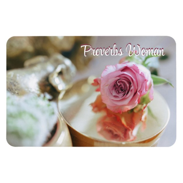 Christliche Rose und Sprichwörter Magnet (Horizontal)