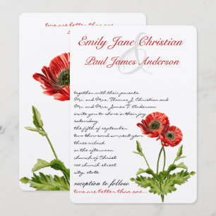 Christliche Rote Mohn Blume Einladung Hochzeit