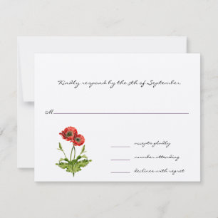 Christliche rote Mohnblumen Zwei sind besser  Hoch RSVP Karte