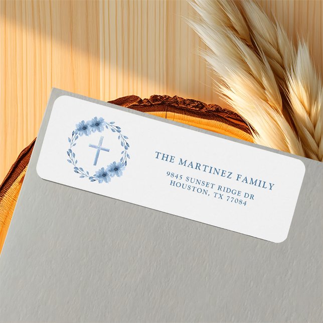 Christliche Rücksendeadresse von Dusty Blue Floral (Von Creator hochgeladen)