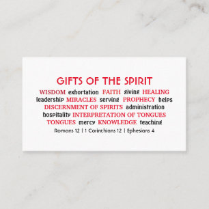 Christliche Schrift   GIFTS VON SPIRIT   Modern Visitenkarte