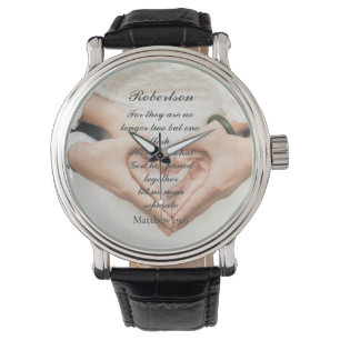 Christliche Schrift Hochzeitsfoto  Armbanduhr