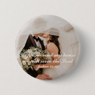Christliche Schrift Hochzeitsfoto Button