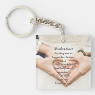 Christliche Schrift Hochzeitsfoto  Schlüsselanhänger