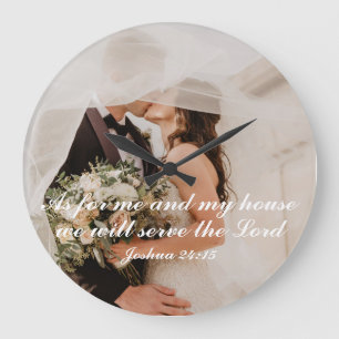 Christliche Schrift Hochzeitsfoto Wanduhr