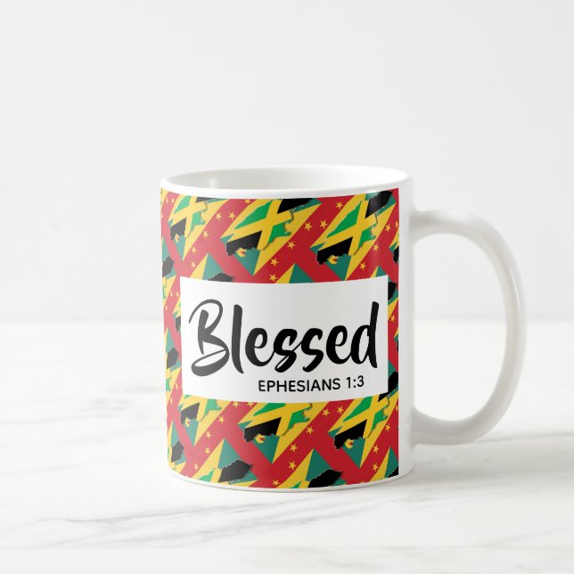 Christliche Schrift JAMAICA GRENADA zwei gesegnet Kaffeetasse (Rechts)