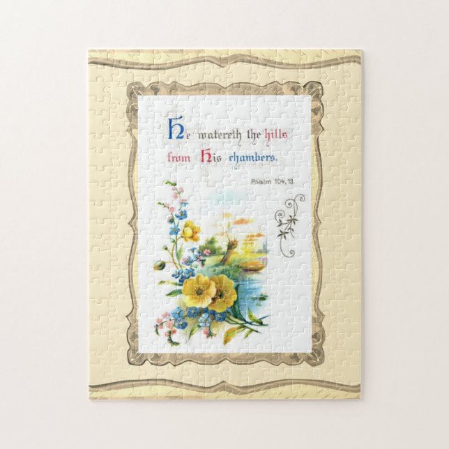Christliche Schrift und Hübsche Blume Puzzle (Vertikal)