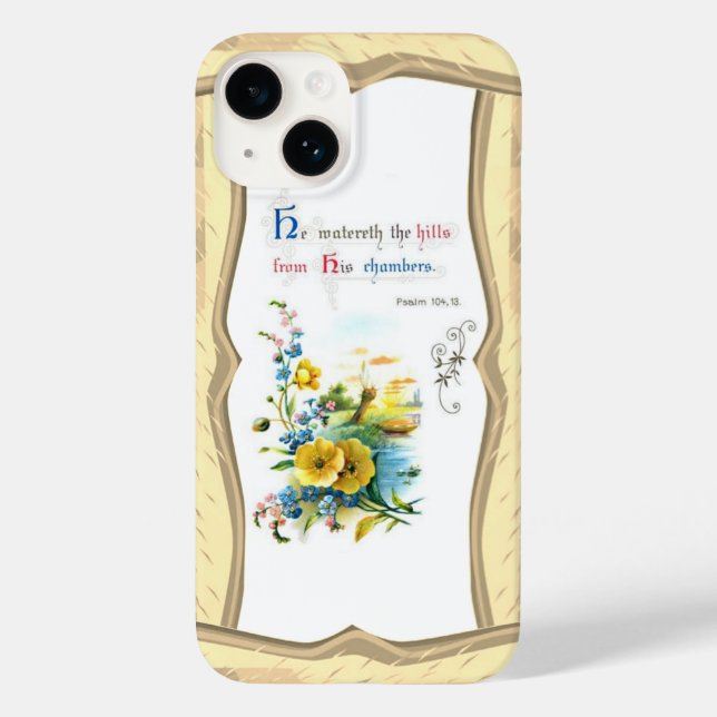 Christliche Schrift und hübsche Blumen Case-Mate iPhone Hülle (Rückseite)