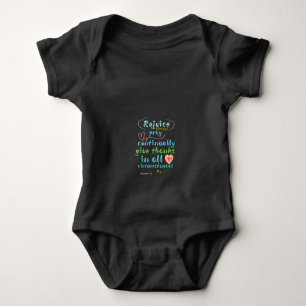 Christliche Schriftwandkunst 'Freue dich immer' Baby Strampler