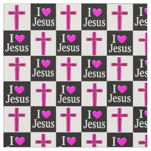 CHRISTLICHE SCHWARZE UND PINKKREUZ I LIEBE JESUS F STOFF
