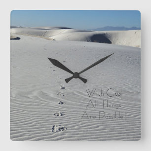 Christliche Scripteruhr Quadratische Wanduhr