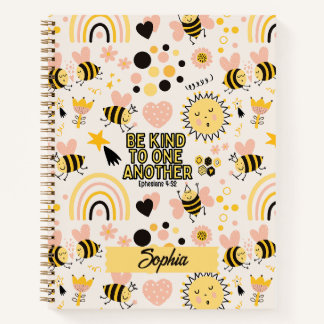 Christliche Seidennadel Niedliche Whimsikbienen Notizbuch