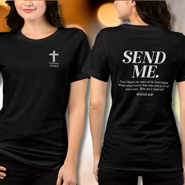 Christliche Senden Sie mir Isaiah 6:8 Kirchenname  Tri-Blend Shirt (Von Creator hochgeladen)