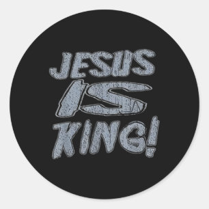 Christliche Shirt für die Menschen Jesus ist König Runder Aufkleber