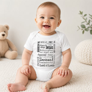 Christliche Siebzehn Namen Jesu Baby Strampler