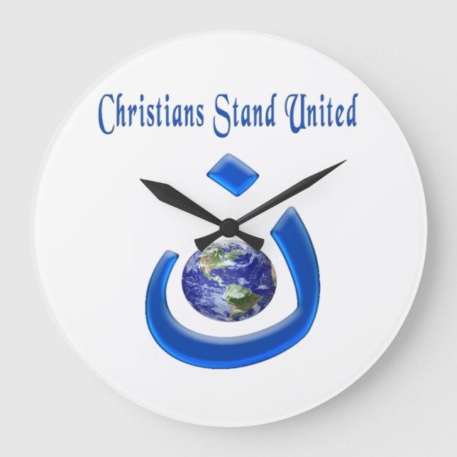 Christliche Solidaritätsuhr Große Wanduhr (Vorderseite)