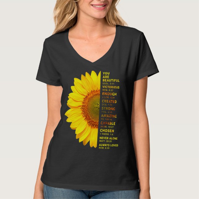 Christliche Sonnenblume Sie sind eine schöne vikto T-Shirt (Vorderseite)