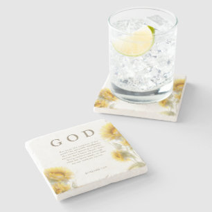 Christliche Sonnenblumen Römer 1:20 Schrift  Steinuntersetzer