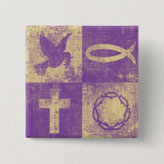 Christliche Symbole Button (Vorderseite)
