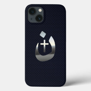 Christliche Symbole des Nazarenkreuzs auf blau Case-Mate iPhone Hülle