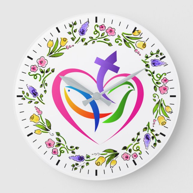 Christliche Symbole Uhr (Vorderseite)