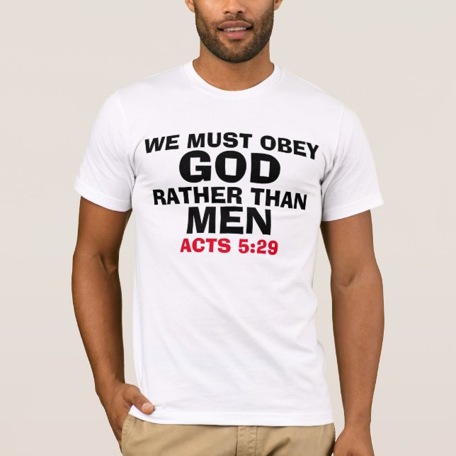 Christliche T - Shirt, OBEY GOTT, statt MÄNNER T-Shirt (Vorderseite)