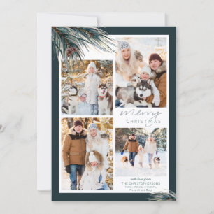 Christliche Tannen-Foto-Weihnachtsgeschichte-Szene Feiertagskarte