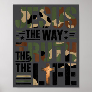 Christliche Tarnung Jesus Weg Wahrheit Leben Camo Poster