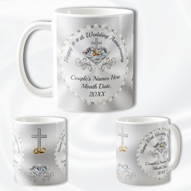 CHRISTLICHE Tasse, 10., 60., 25. Kaffeetasse (Cheap, Christian Anniversary Gifts. Personalized Wedding Anniversary Gift Ideas. Christian couple.)
