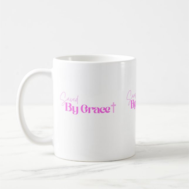 Christliche Tasse gerettet durch Grace Pink Bible  (Links)