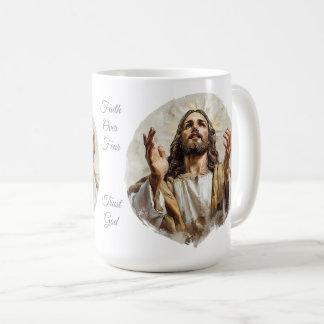 Christliche Tasse, Jesus, Glaube über Angst, Vertr Kaffeetasse