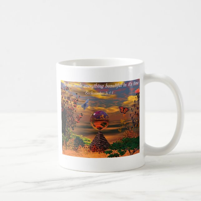 Christliche Tasse mit Bibel-Vers Ecclesiastes 3; (Rechts)