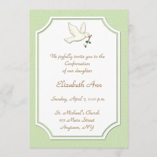 Christliche Taube, grüne Einladung