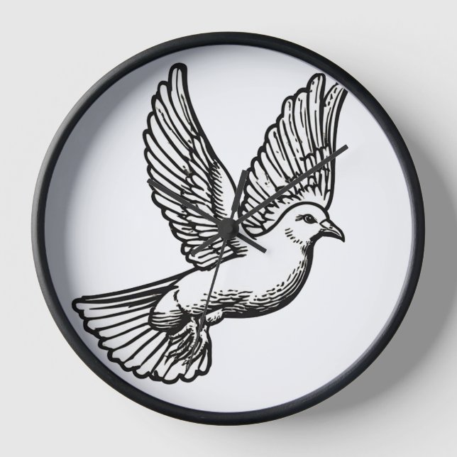 Christliche Tauben-Wanduhr Uhr (Vorderseite)