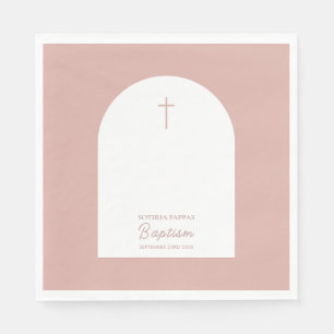 Christliche Taufe Christening Girl Pink Arch Serviette