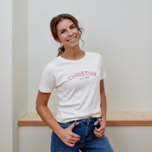 Christliche Taufe Datum gestörte Typografie T-Shirt