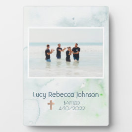 Christliche Taufe Gedenkstätte Plaque Ocean Blue Fotoplatte