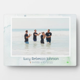 Christliche Taufe zum Gedenken an Ozean Blau Fotoplatte