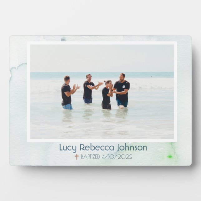 Christliche Taufe zum Gedenken an Ozean Blau Fotoplatte (Vorderseite)