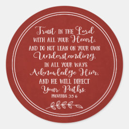 Christliche Typografie in der Roten Bibel Runder Aufkleber