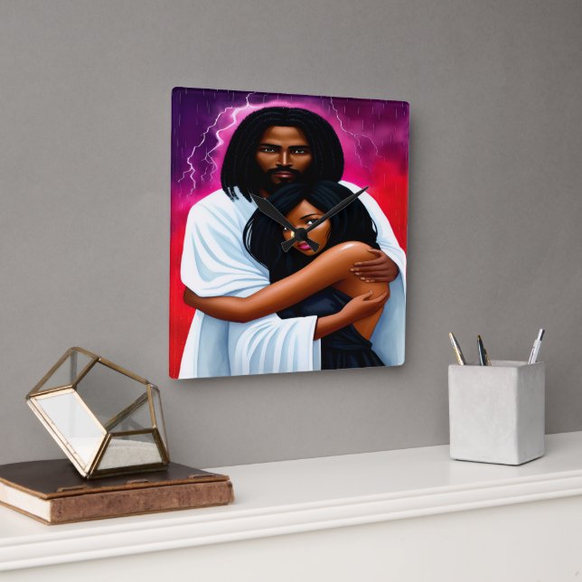 christliche Uhr der "abgedeckten" Wasserfarbenwand (Büro)