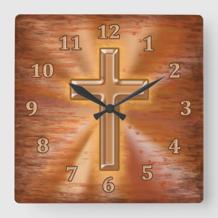 Christliche Uhren mit goldenem Kreuz Grunge Hinter