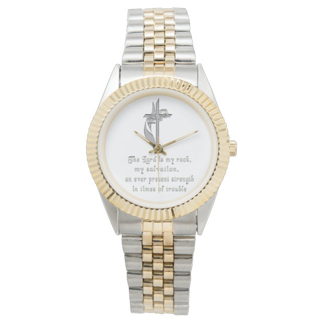 Christliche UhrenDer Herr ist mein Stein Armbanduhr (Vorderseite)